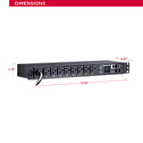 CyberPower PDU81002 Switched Metered-by-Outlet PDU, 20A, 100-120V, 8 Outlets (5-20R), 1U Rack-Mount