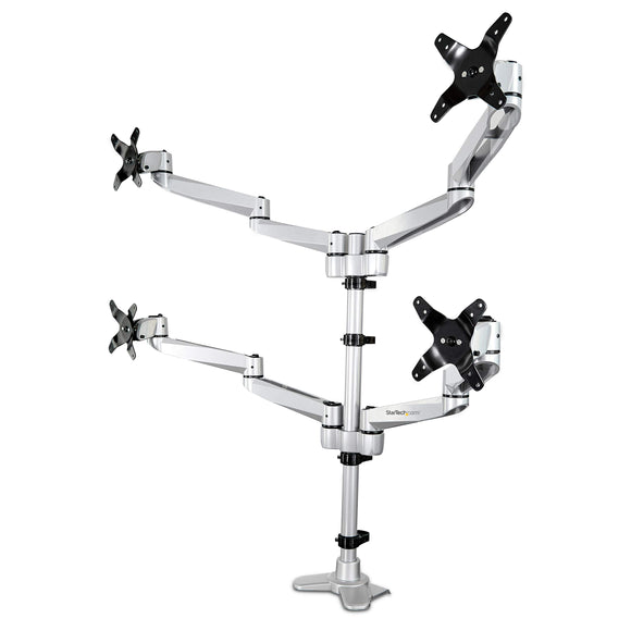 StarTech.com Quad Monitor Mount - Premium - Articulating - for Monitors 13
