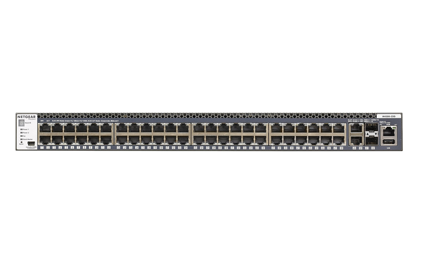 Netgear M4300-52G 48x1G 2x10GBASE-T 2xSFP Plus Stackable Switch for Intelligent Edge (GSM4352S-100NES)
