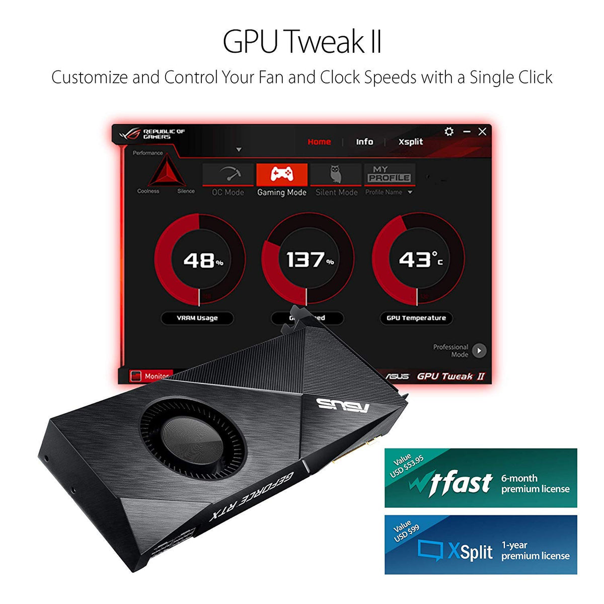 ASUS GeForce RTX 2080 Ti 11G Turbo Edition GDDR6 HDMI DP 1.4 Type-C graphics card (TURBO-RTX2080TI-11G)