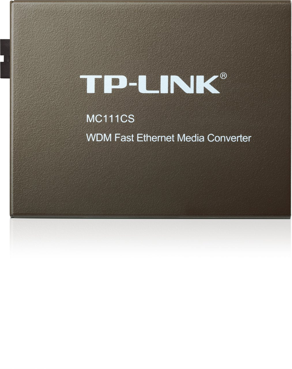 TP-Link WDM Fast Ethernet Media Converter, Up to 100Mbps RJ45 to 100M Single-Mode SC Fiber, 1550nm Transfer Data and 1310nm Receive Data (MC111CS)