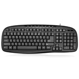 Adesso AKB-133CB - Keyboard and Mouse Combo, Wired, Desktop Keyboard, Ambidextrous Mouse, Multimedia Hotkeys - Compatible for Desktop/PC/Windows XP/7/8/10