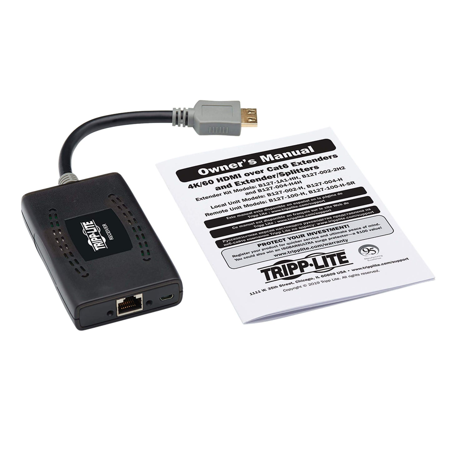 HDMI Over Cat6 Passive Remote Receiver W/ Poc 4K @ 60Hz 50ft TAA