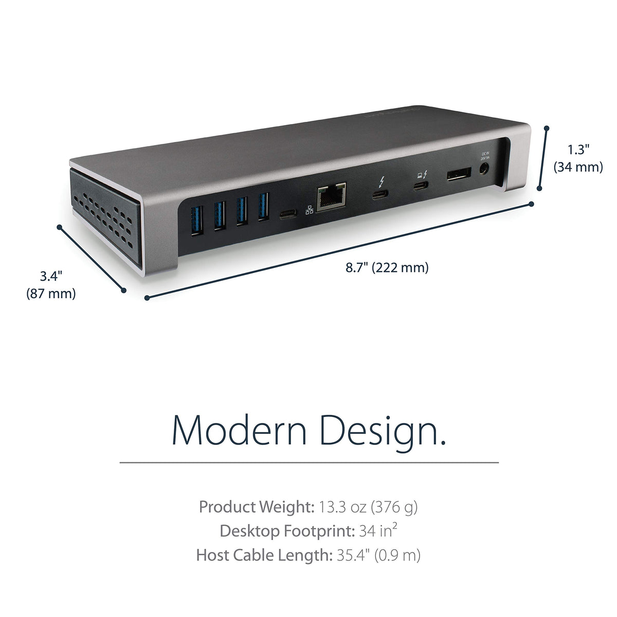 StarTech.com Dual 4K Monitor Thunderbolt 3 Dock with DisplayPort & USB C - Mac & Windows - 85W PD Docking Station (TB3DOCK2DPPD)