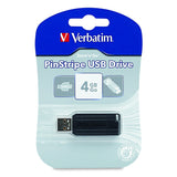 Verbatim PinStripe 4 GB USB 2.0 Flash Drive, Black 49061