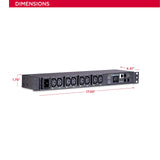 CyberPower PDU81006 Switched Metered-by-Outlet PDU, 200-240V/20A, 8 Outlets, 1U Rackmount