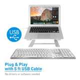 Macally Ultra Slim USB Wired Keyboard with 2 USB Ports Full-Size with Number Pad for Mac - Compatible with Apple Mac Mini/iMac Desktops (WKEYHUBMB)