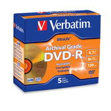 Verbatim UltraLife 4.7 GB 8X Gold Archival Grade DVD-R, 5-Disc Jewel Case 96320