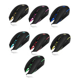 Adesso iMouse X2 Multi Color 7 Button Optical Ergonomic Gaming Mouse with 6 Foot USB Cable Wire and 7 Levels DPI Switch