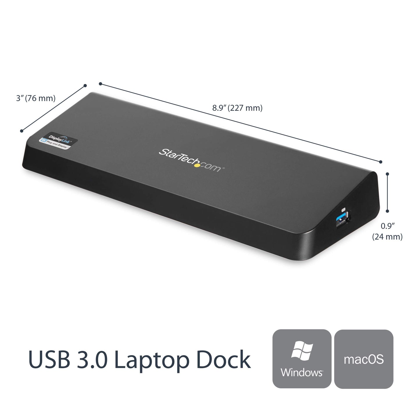 StarTech.com USB 3.0 Docking Station with HDMI and 4K DisplayPort - Dual Monitor Universal Docking Station - 4 USB Ports (USB3DOCKHDPC)