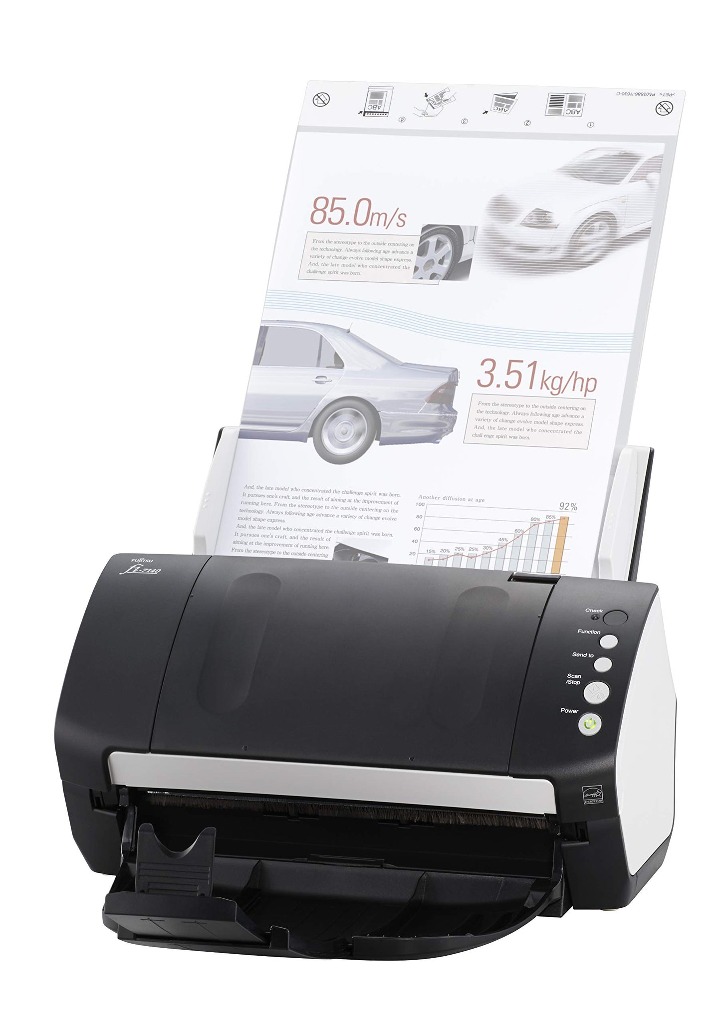 Fujitsu fi-7140 40ppm Duplex Document Scanner with 80PG Feeder - USB