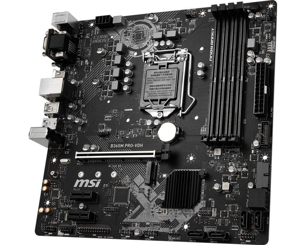 MSI ProSeries Intel B365 Lga 1151 Support 9th/8th Gen Intel Processors Gigabit LAN DDR4 USB/Dvi-D/VGA/HDMI Micro ATX Motherboard (B365M PRO-VDH)