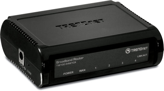 TRENDnet 4-Port Broadband Router, 4 x 10/100 Ports, Instant Recognizing, Plug & Play, Firewall Protection, TW100-S4W1CA