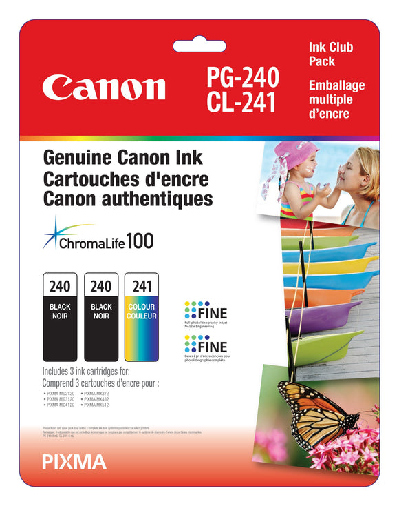 Canon Genuine PG-240 Twin/CL-241 Ink Club Pack