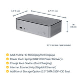 StarTech.com Dual Monitor USB C Dock - 4K - Dual DisplayPort - 2.5in SSD / HDD Bay - with Power Delivery - Laptop Docking Station (MST30C2HDPPD)