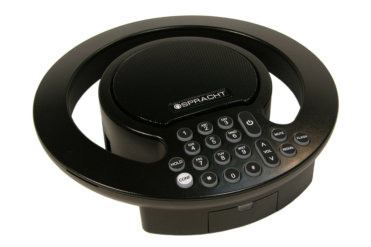 Spracht CP-2018-1 Aura SOHO Plus 5 Microphone Full-Duplex Analog Conference Phone with Expanded Capability (Black)