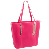 McKlein 97543 USA Cristina Leather Ladies' Tote with Tablet Pocket Fuchsia