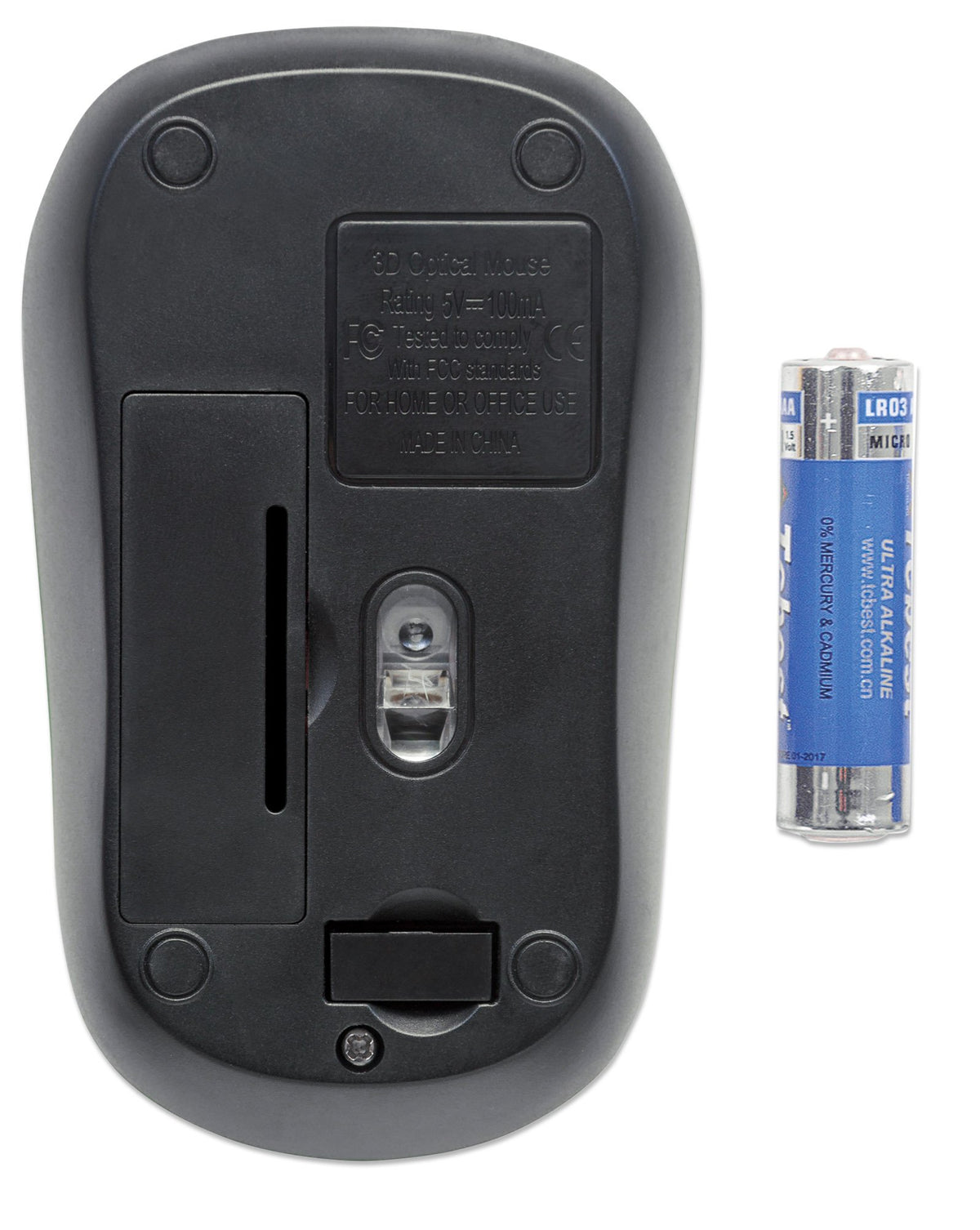 Manhattan Success Wireless Optical Mouse USB, 3 Buttons with Scroll Wheel, 1000 dpi, Blue/Black 179416