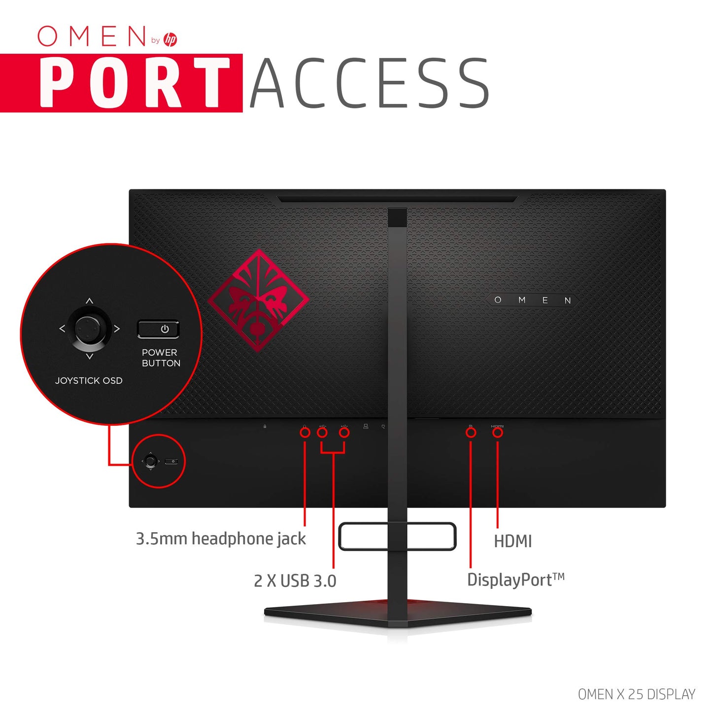 Hewlett Packard 25 Inch Gaming Monitor FHD 240Hz 1ms Nvidia G-Sync (Black)