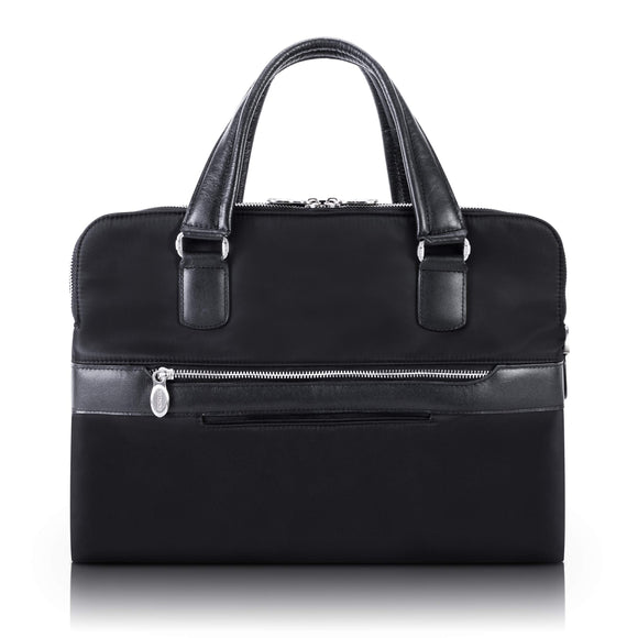 McKlein 18585 USA Hartford Nylon Dual Compartment Briefcase Black