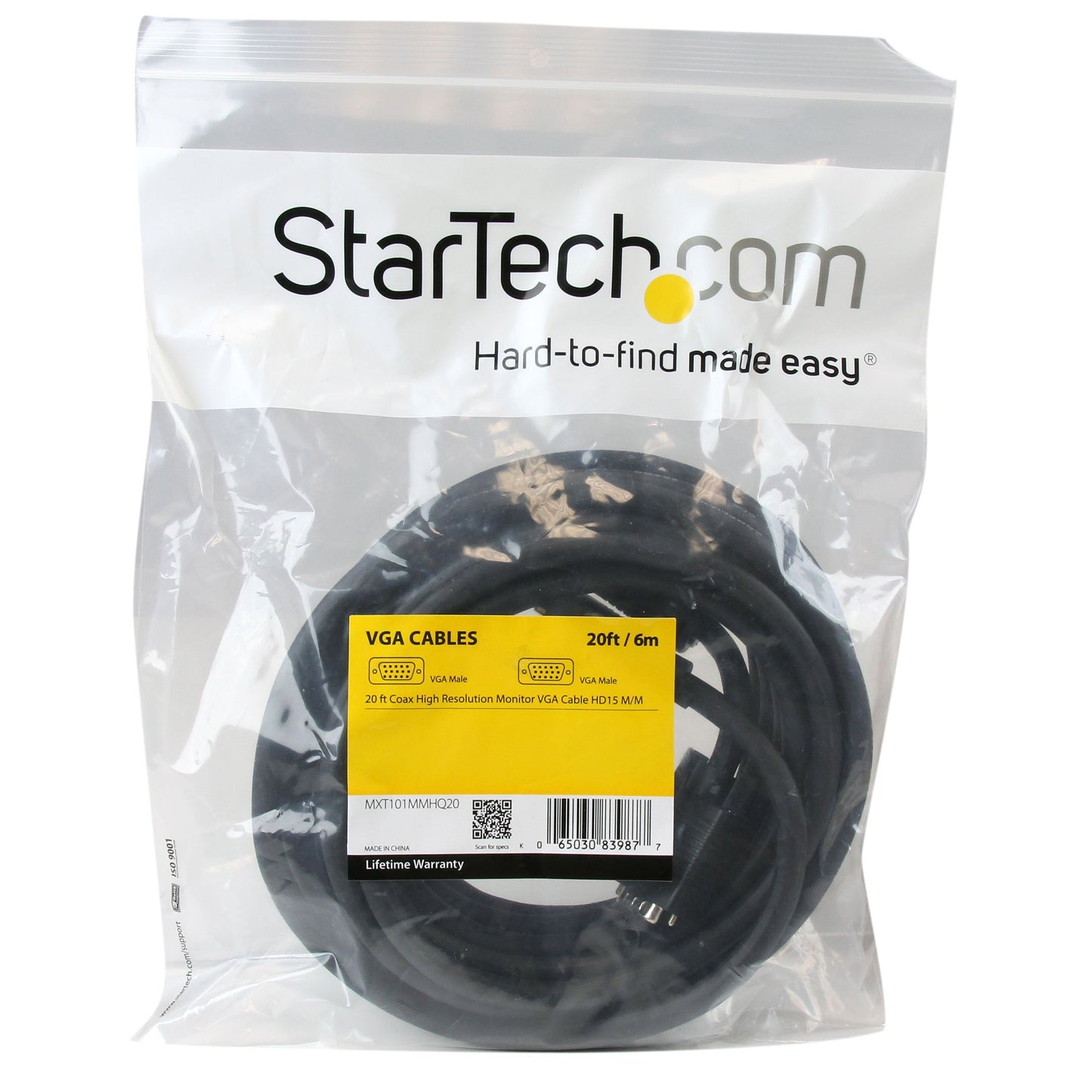 Startech.Com MXT101mmHQ20 Coax High Resolution Monitor Vga Cable Hd15 M/M, 20-Feet