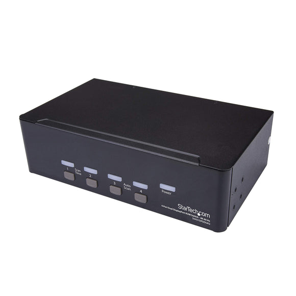 StarTech.com SV431DPDDUA2 DisplayPort KVM, 4 Port, 4K 60Hz, Dual Monitor KVM, DisplayPort Switch, Desktop KVM Switch
