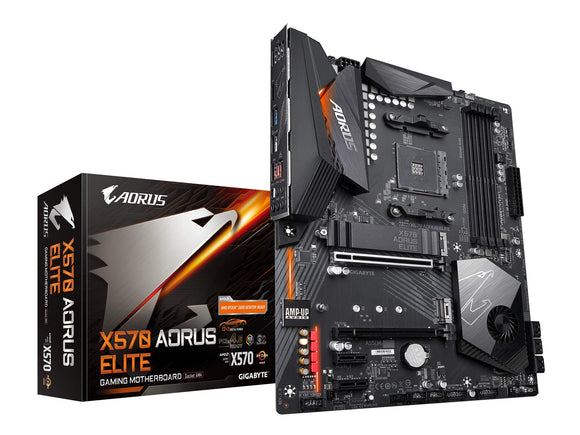 GIGABYTE X570 AORUS Elite (AMD 3rd Gen Ryzen AM4/X570/ATX/PCIe4.0/DDR4/Realtek ALC1200/Rear USB 3.1 Gen2 Type C/RGB Fusion 2.0/Dual M.2 Thermal Guard/Gaming Motherboard)