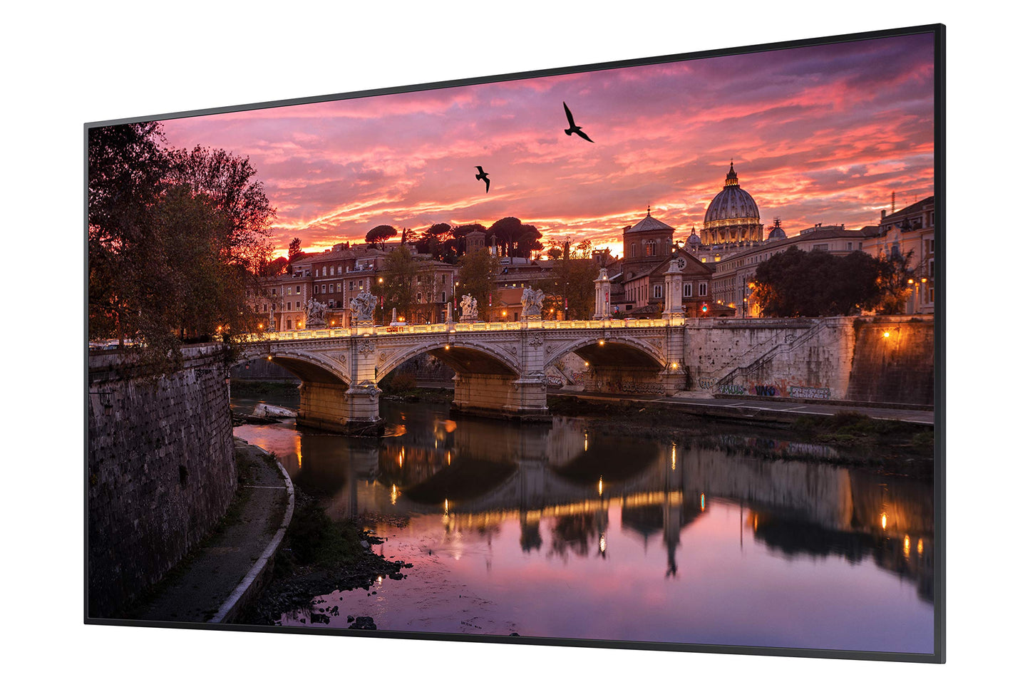 Samsung QB55R 55 inch 4K UHD 3840x2160 LED Commercial Signage Display for Business with HDMI, Wi-Fi, and 3-Year Warranty, 350 nit (LH55QBREBGCXZA)