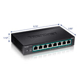 TRENDnet 8-Port Gigabit EdgeSmart PoE+ Switch, 8 x Gigabit PoE+ Ports, Desktop Switch, 64W PoE Power Budget, Managed PoE+ Switch, Wall Mountable, Desktop Ethernet Switch,Lifetime Protection,TPE-TG82ES