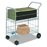 Fellowes Chrome-Plated Steel Wire Mail Cart with Upper and Lower Baskets (40912)