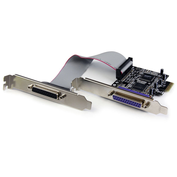 StarTech.com 2 Port PCI Express/PCI-e Parallel Adapter Card - IEEE 1284 with LP Bracket - 2X DB25 (F) PCIE Parallel Port Card (PEX2PECP2)