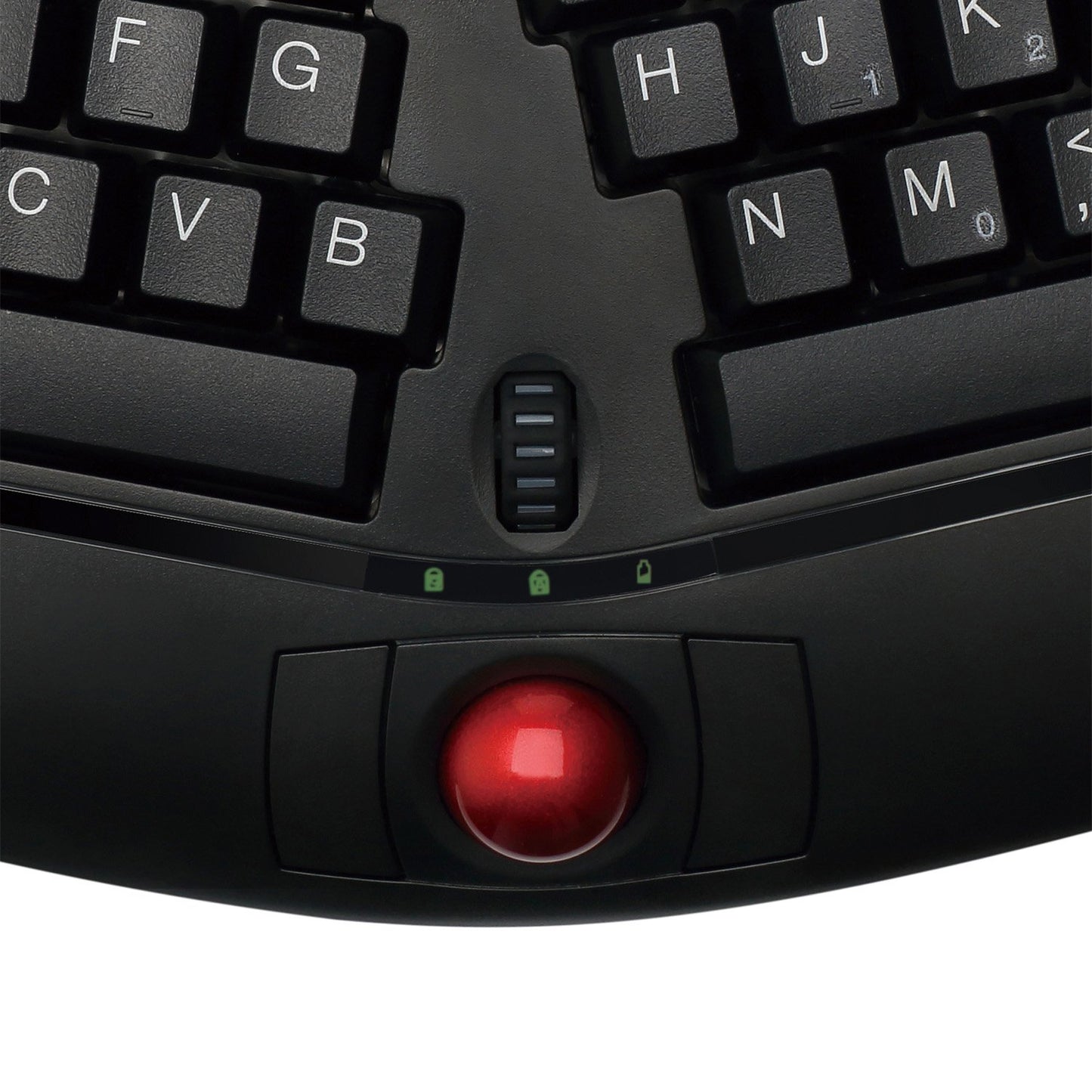 Adesso WKB-3150UB - Wireless Ergonomic Keyboard with Built-in Removable Trackball and Scroll Wheel, Split Key, Long Battery Life, Small and Portable -Compatible for Laptop/Desktop/PC/Windows XP/7/8/10