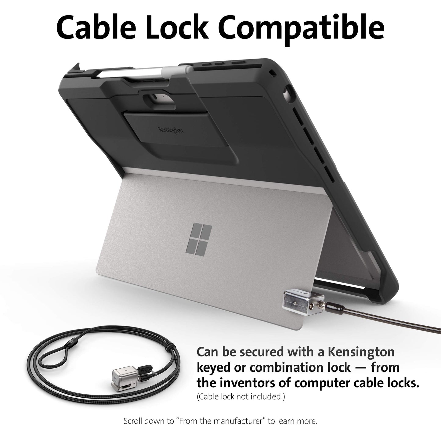 Kensington BlackbeltTM 2nd Degree Rugged Case for SurfaceTM Pro 7, 6, 5, 4 (K97950WW)