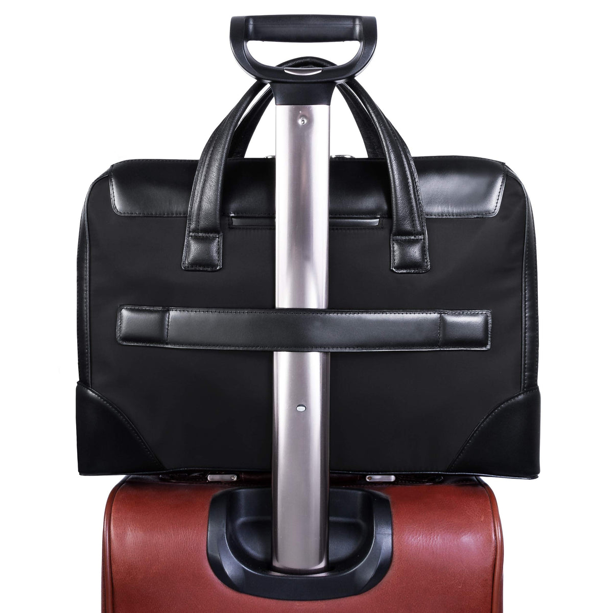 McKlein 18565 USA Harpswell 17" Nylon Dual Compartment Laptop Briefcase Black