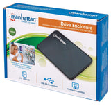 Manhattan Hi-Speed USB 2.0 2.5-Inch SATA Drive Enclosure, Black (130042)