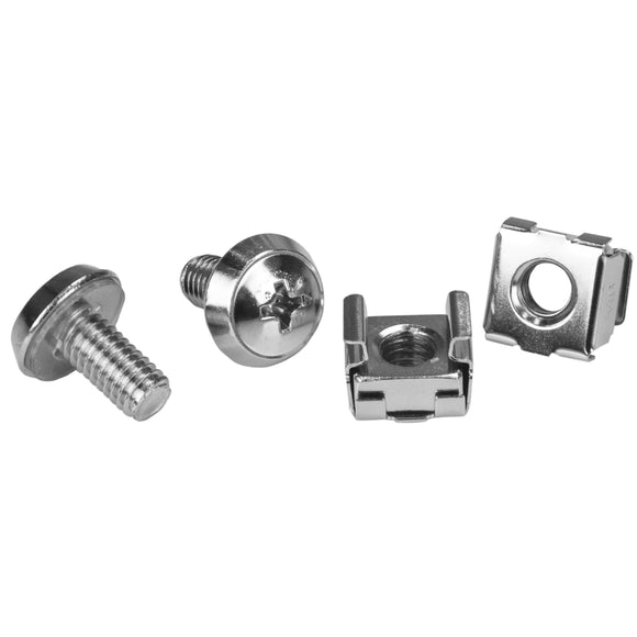 StarTech.com M6 Mounting Screws and Cage Nuts for Server Rack Cabinet 1 Package (CABSCREWM62)