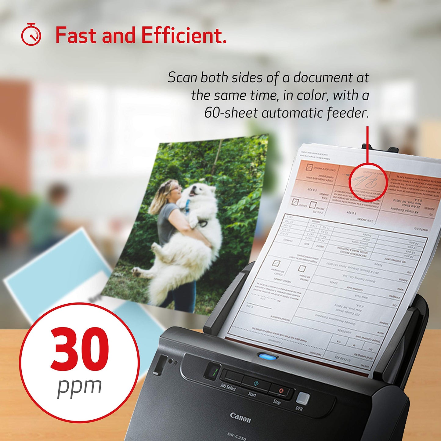 Canon DR-C230 Imageformula Document Scanner: Twain & Isis Drivers 3 Year Warranty Black (2646C002)