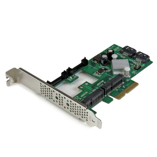 StarTech.com 2 Port PCI Express 2.0 SATA III 6Gbps RAID Controller Card w/ 2 mSATA Slots & HyperDuo SSD Tiering - PCIe SATA 3 Controller (PEXMSATA3422)