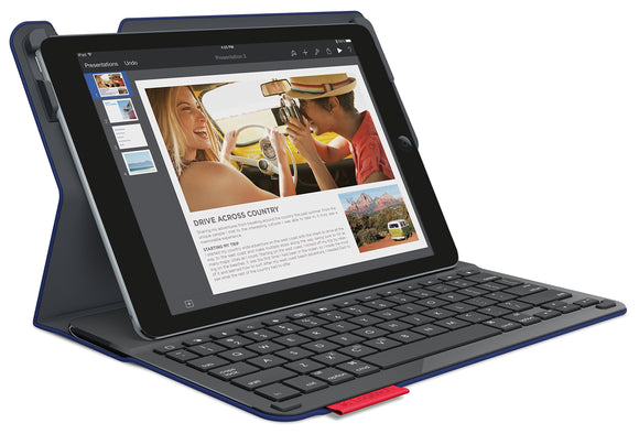 Logitech Type+ Protective Case with Integrated Keyboard for iPad Air 2, Dark Blue - Smooth Surface