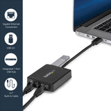 StarTech.com USB32000SPT USB 3.0 to Dual Port Gigabit Ethernet Adapter NIC with USB Port