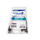 StarTech.com 1 ft Panel Mount USB Cable A to A - F/M - USB extension cable - USB (M) to USB (F) - USB 2.0 - 1 ft - molded, thumbscrews - black - USBPNLAFAM1