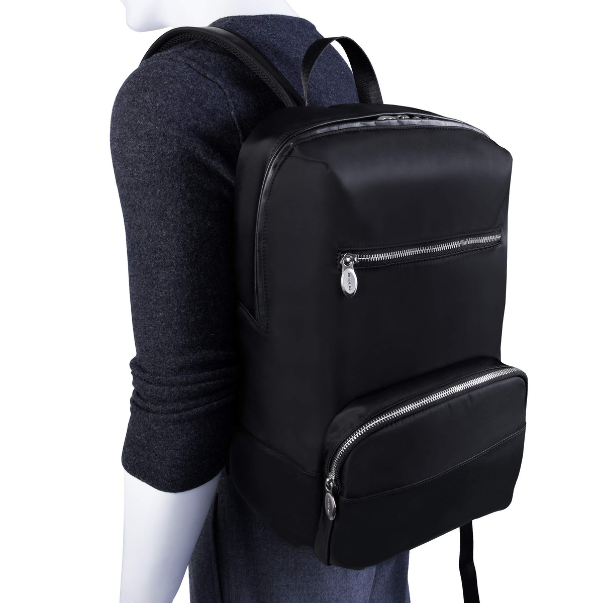 McKlein 18595 USA Brooklyn Nylon Contour Backpack Black