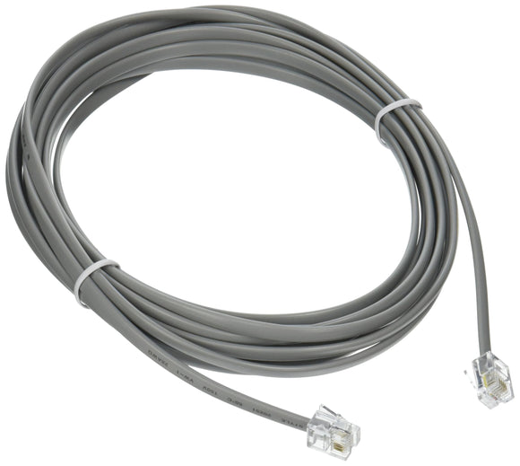 C2G 09591 RJ11 6P4C Straight Modular Cable, Silver (14 Feet, 4.26 Meters)