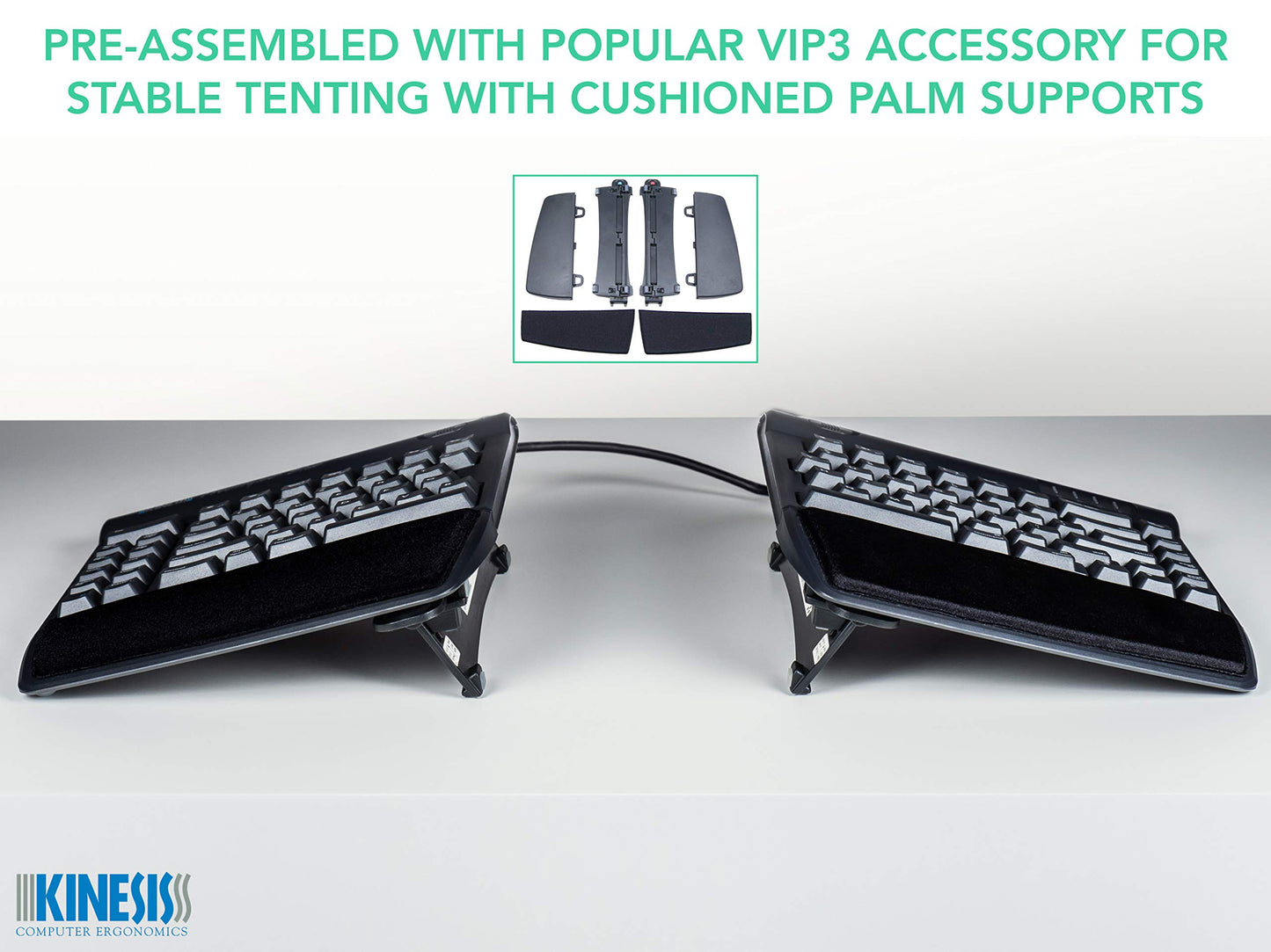 Kinesis Freestyle2  Keyboard for PC, Us English, Black, 9 Inch Separation and VI