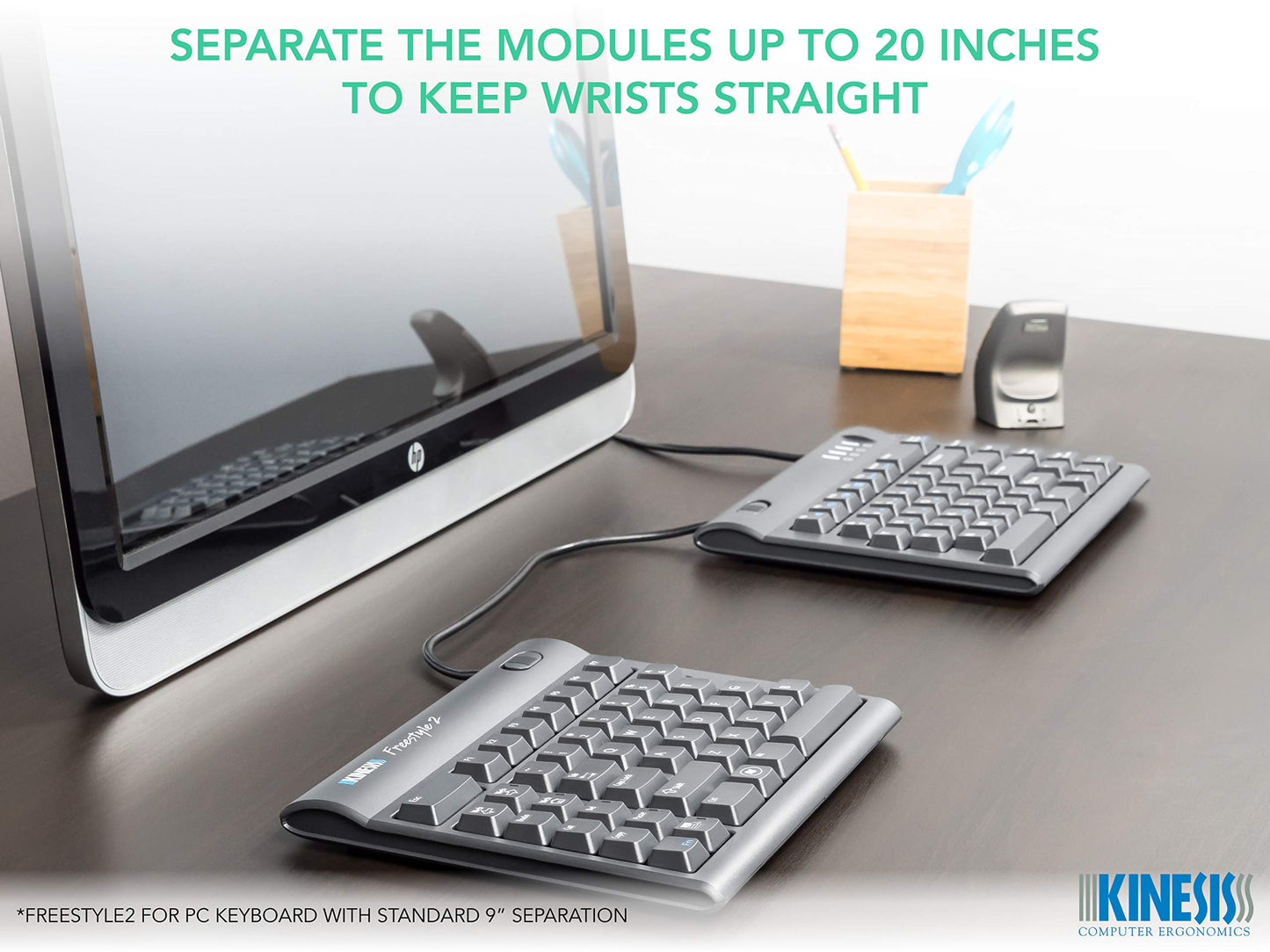 Kinesis Freestyle2 Ergonomic Keyboard for PC (20" Extended Separation)