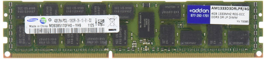 4gb Ddr3-1333mhz Pc3-10600 240p Dual Rank Lp Registered Ecc Dimm