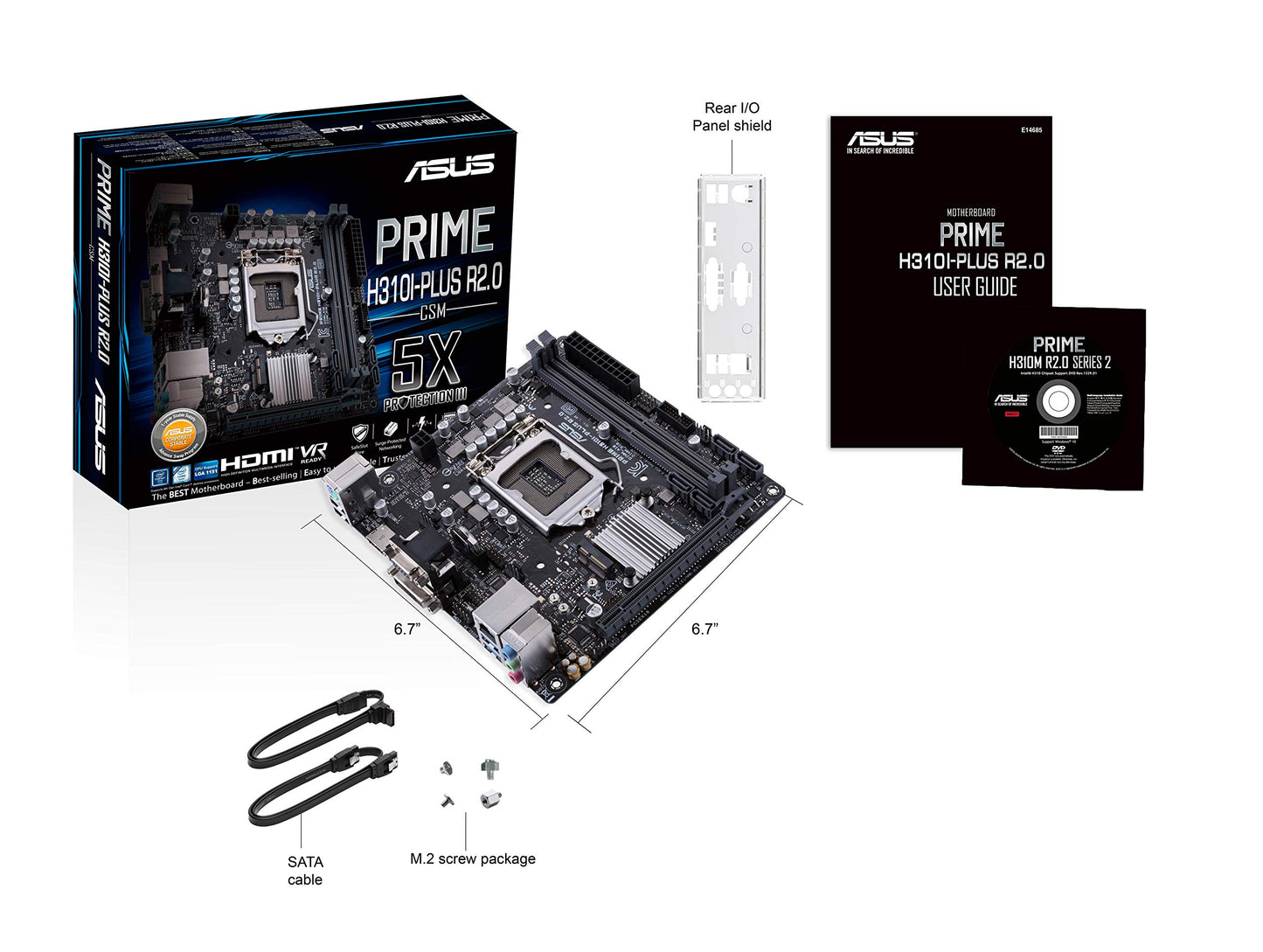 ASUS Prime H310I-PLUS CSM LGA1151 (Intel 8th Gen) DDR4 M.2 VGA DVI-D H310 Mitx Motherboard Motherboards Prime H310I-PLUS R2.0/CSM