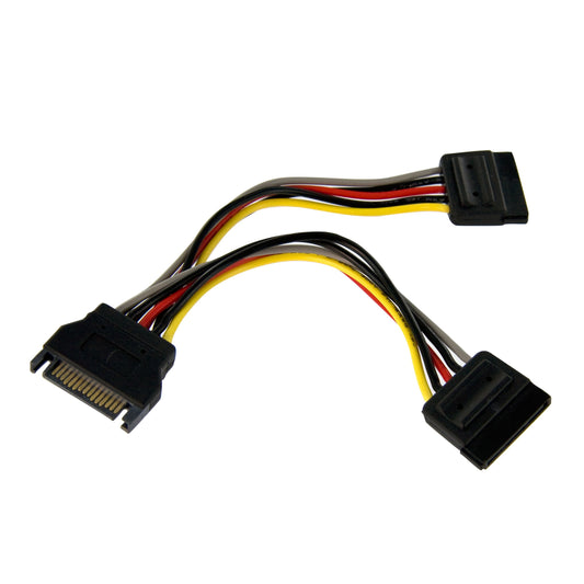 StarTech.com 6in SATA Power Y Splitter Cable Adapter - M/F - Power Splitter - SATA Power (M) to SATA Power (F) - 6 in - PYO2SATA
