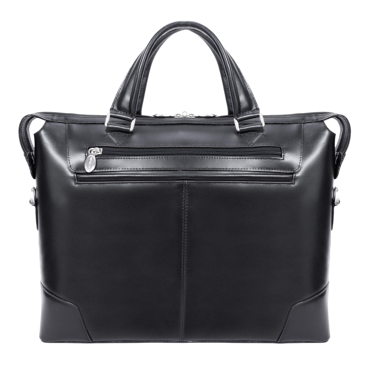 McKlein Arcadia, Top Grain Cowhide Leather, Slim Laptop Briefcase, Black (88765)
