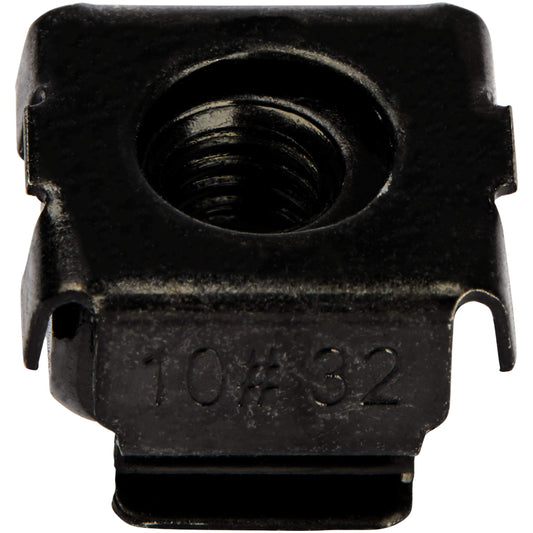 StarTech.com 10-32 Cage Nuts - 50 Pack - Rack Mount Clip Nuts - for Square Hole Server Rack - Black (CABCAGENUTS1032)
